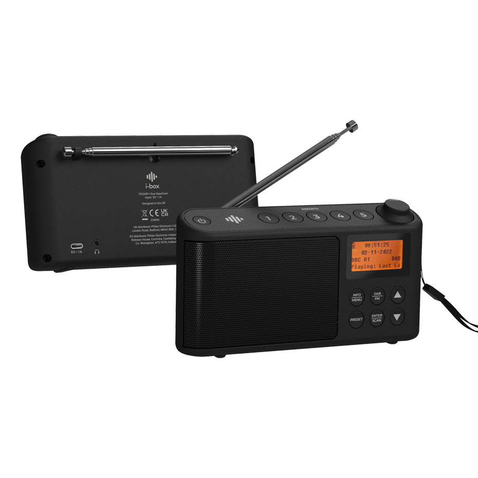 i-box Spectrum Portable DAB/DAB+/FM Radio with 5 Favourite Buttons